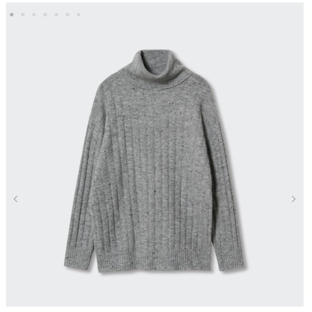 Mango Speckled Fleece Turtleneck Sweater